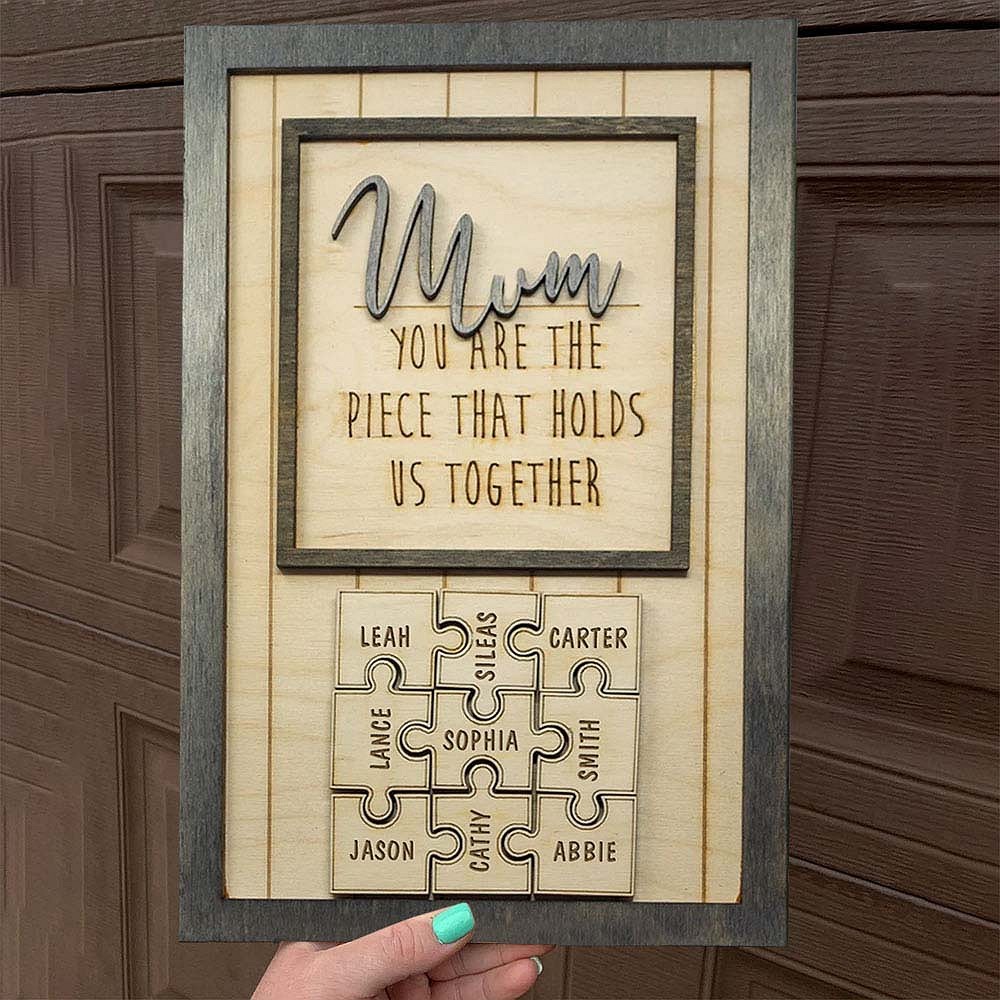 You are the Piece that holds us together Personalized Mum Puzzle Plaque Mother's Day Gift