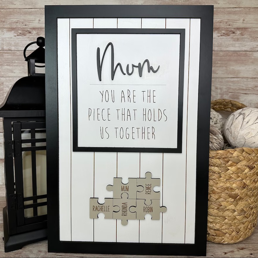 You are the Piece that holds us together Personalized Mum Puzzle Plaque Mother's Day Gift