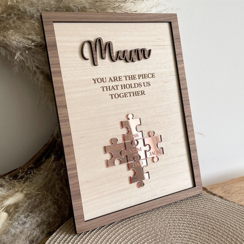 You are the Piece that holds us together Personalized Mum Puzzle Plaque Mother's Day Gift